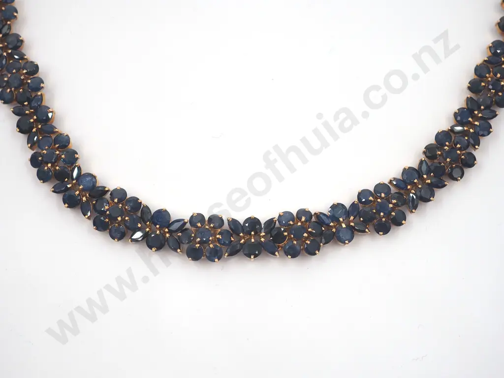 Stunning Sapphire Necklace in 14ct Gold w Valuation ($12,500) Image 1++