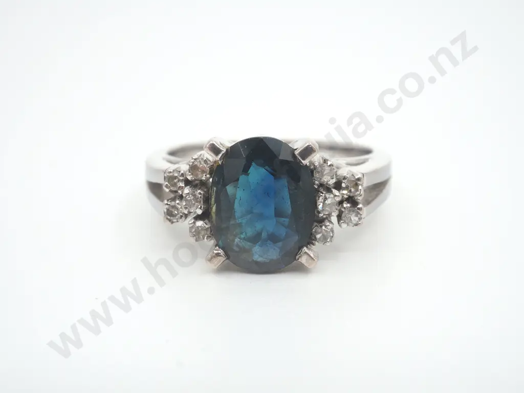 Sapphire & Diamond 18ct Gold Ring Image 1++