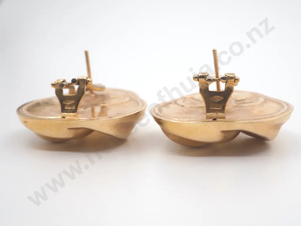 18ct Gold Swirl Earrings Image 1++