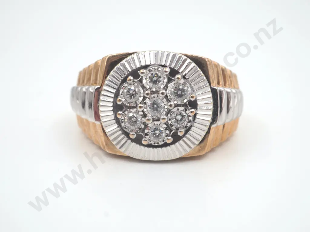 Heavy Diamond Ring in 10ct Gold Image 1++