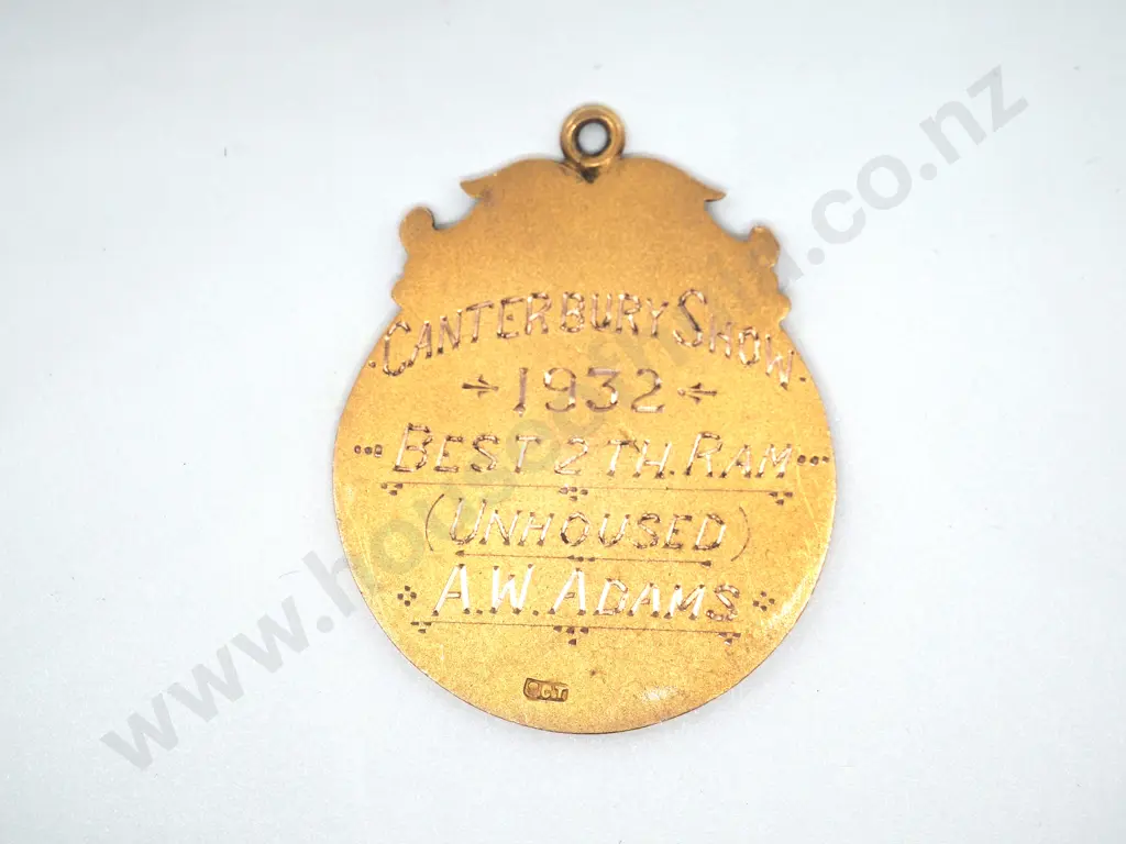 Southdown Sheep Society Agricultural Medal in 9ct Gold Image 1++