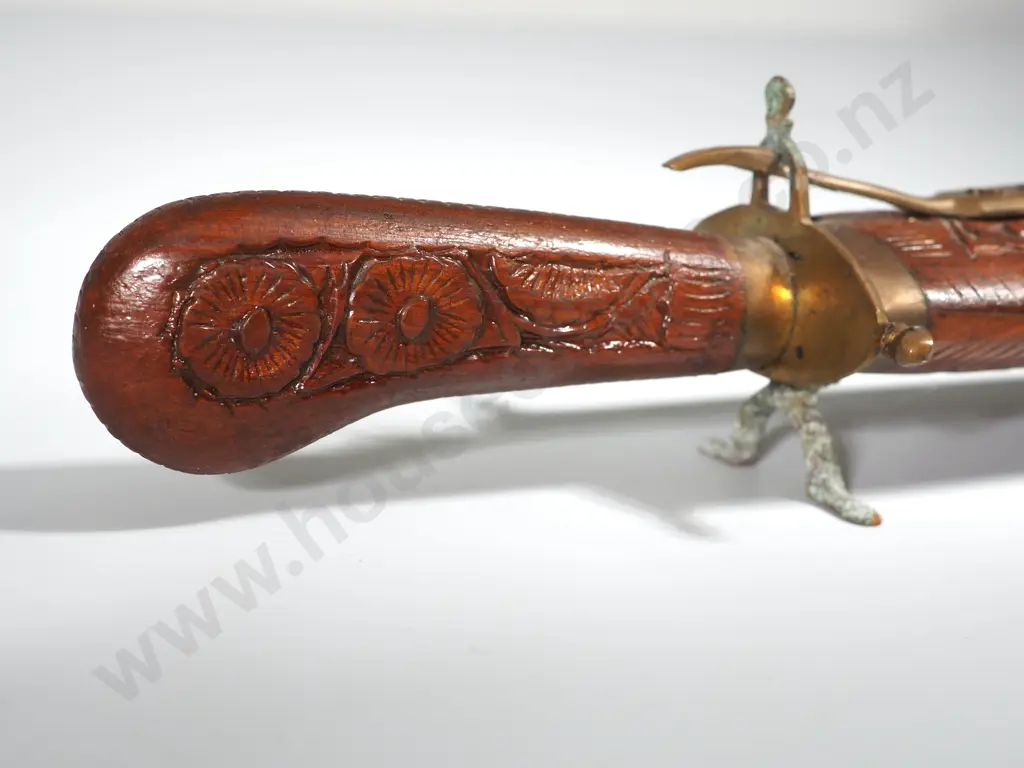 South East Asian Knife & Fork in Decorative Wood and Brass Scabbard Image 1++