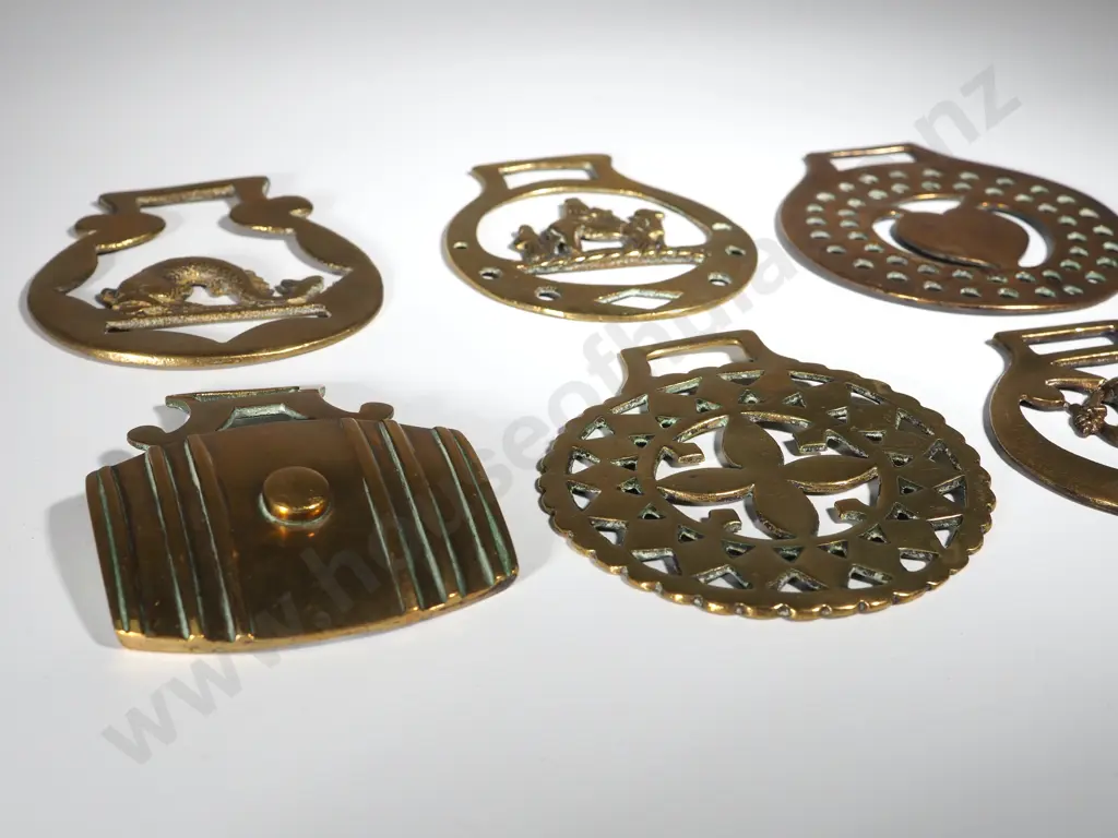 Selection of Six Antique Horse Brasses Image 1++