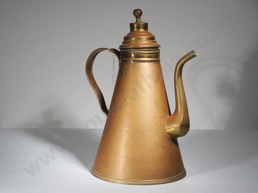 Large Antique Brass & Copper Kettle Image 1++