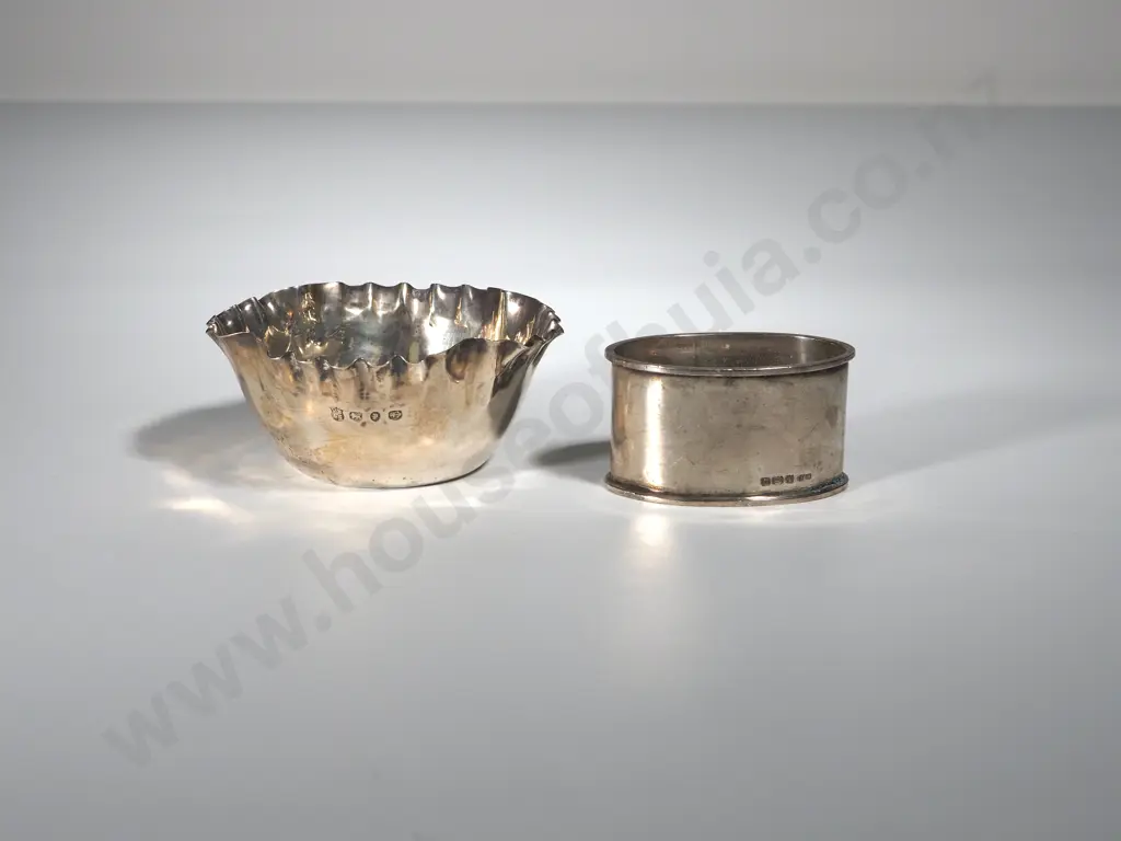 Sterling Silver Sugar Bowl & Napkin Ring Image 1++
