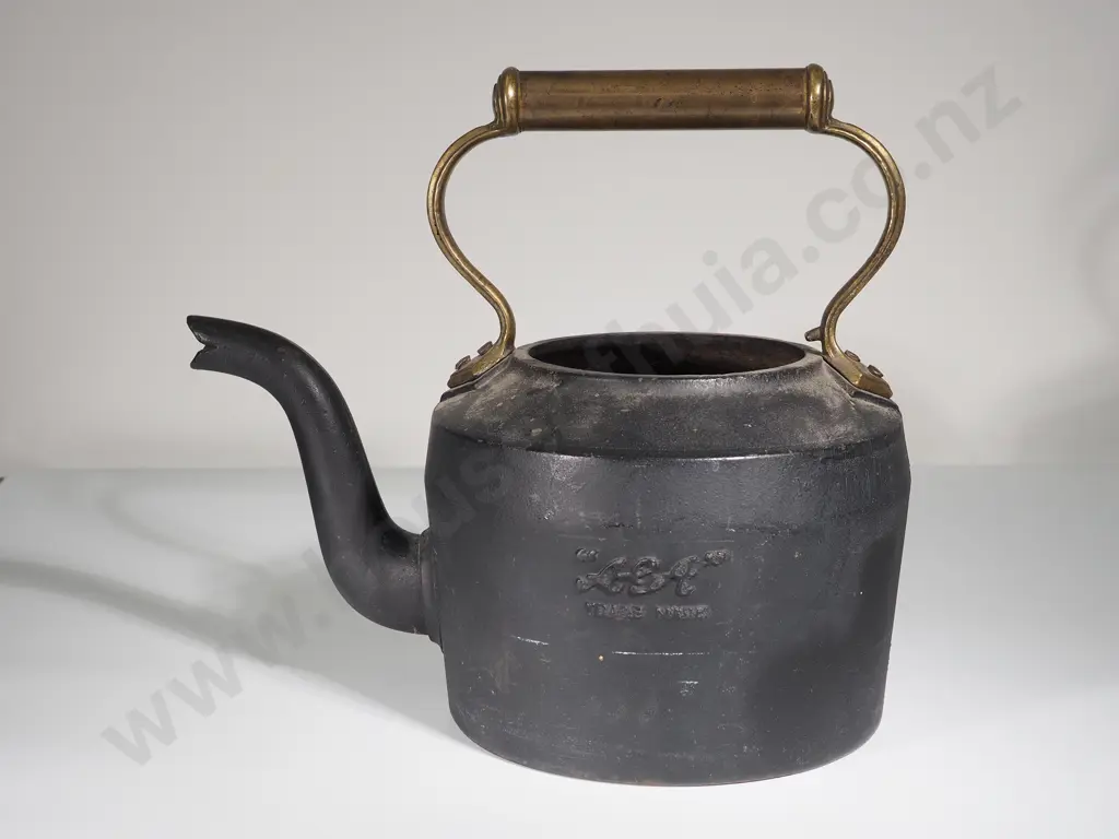 Vintage Large Cast Iron Tea Pot - Stamped AGA Image 1++