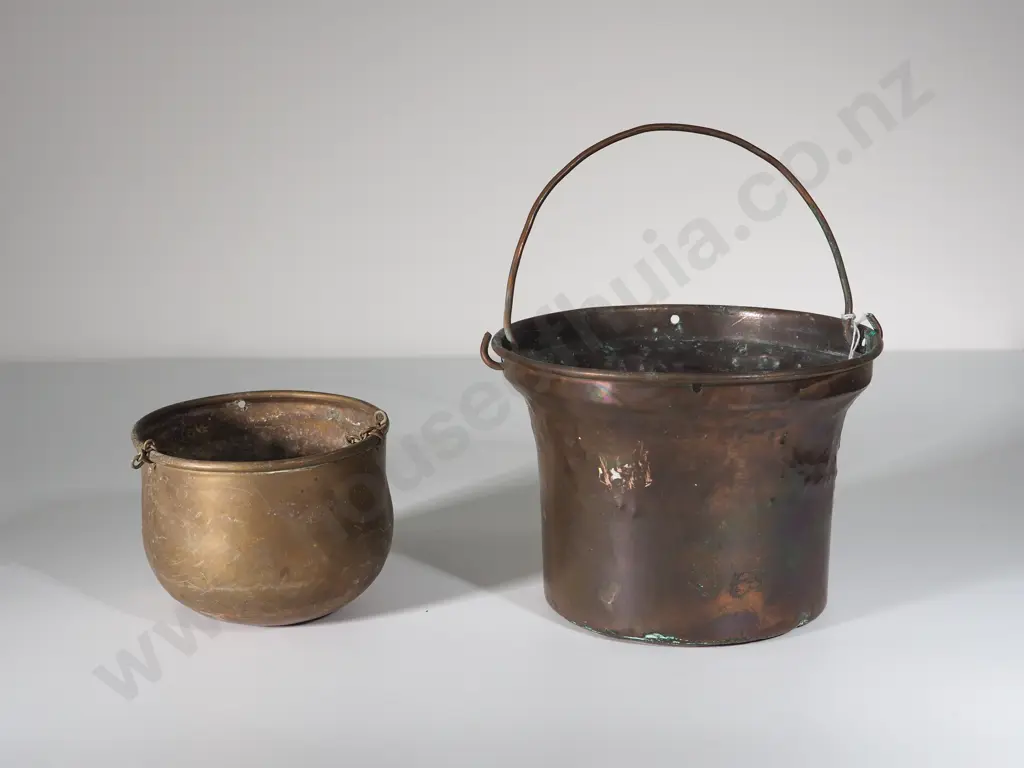 Two Copper Hanging Pots Image 1++
