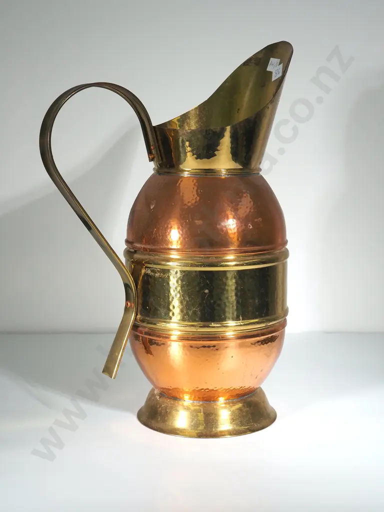 Large Copper & Brass Jug Image 1++