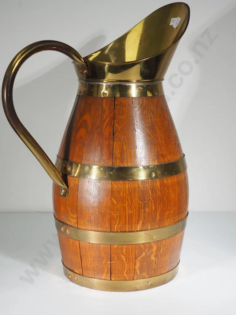 Large Jug in Wood & Brass Image 1++