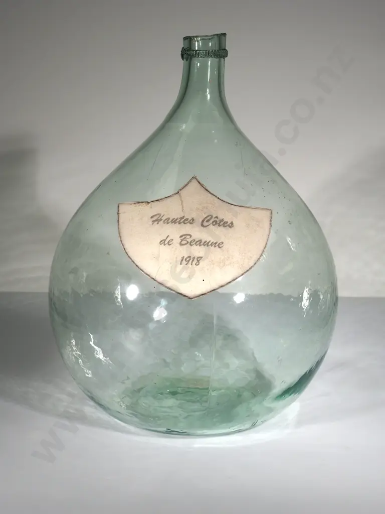 Large Antique French Glass Demijohn w A/F Top: Image 1++
