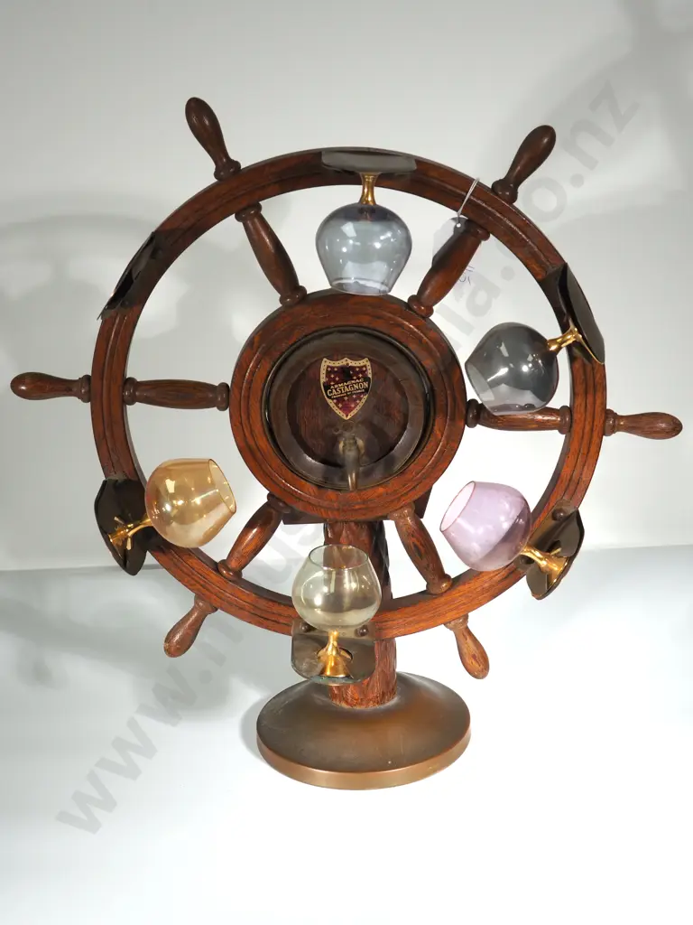 Decorative Rotating Ship's Wheel with Brandy Balloons Image 1++