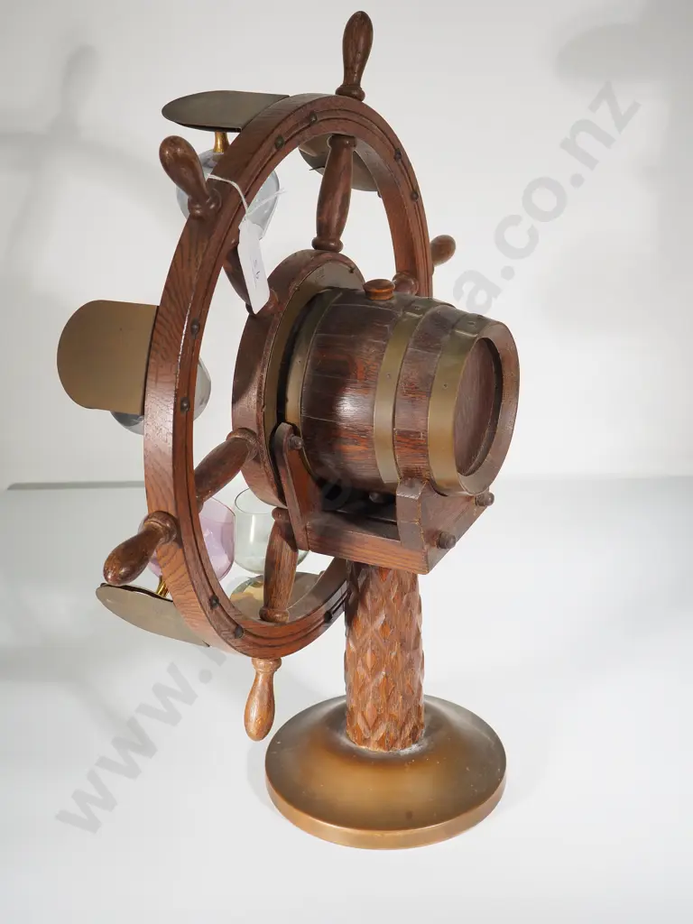 Decorative Rotating Ship's Wheel with Brandy Balloons Image 1++