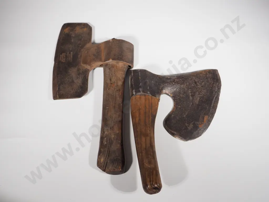 Two Antique Woodworking Axes Image 1++