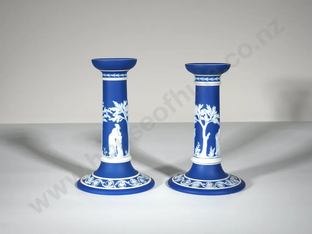Pair of Wedgwood Jasperware Candlesticks Image 1++