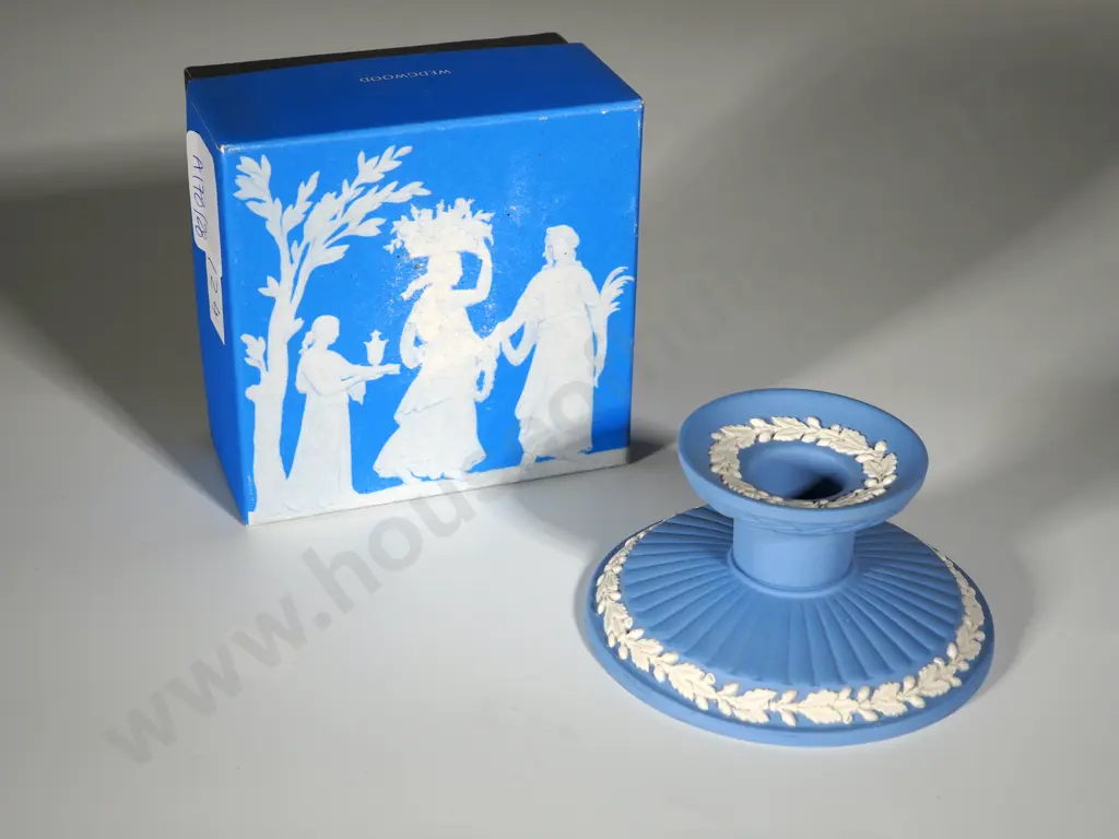 Jasperware Wedgwood Single Candlestick in Original Box Image 1++