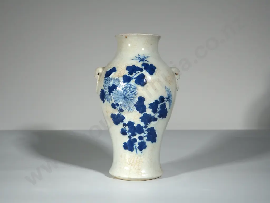 Oriental Blue & White Vase Image 1++