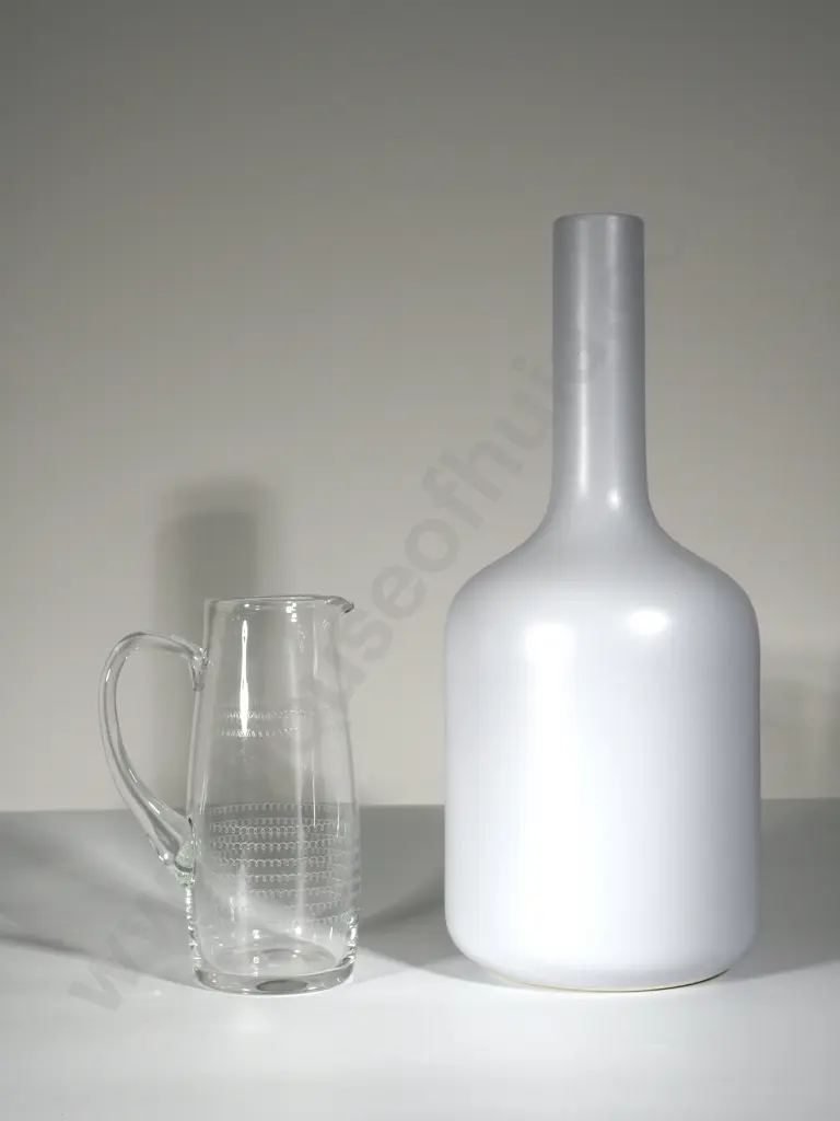 1930's Glass Jug & Large Country Road Vase Image 1++