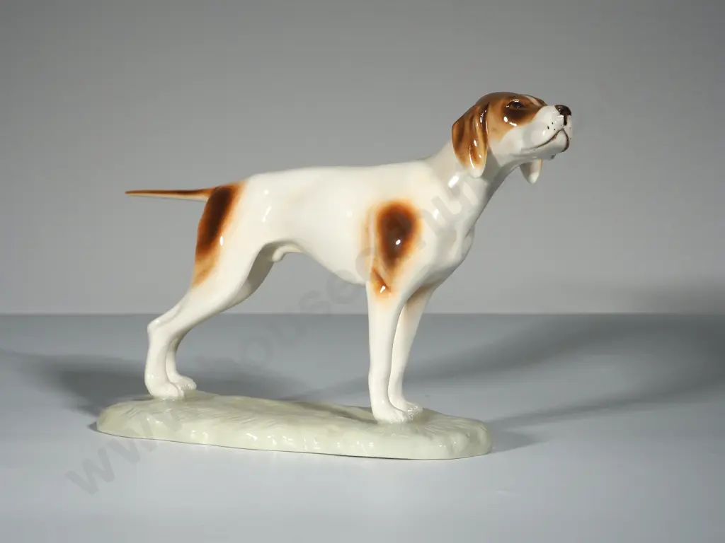 Antique Royal DUX Bohemia Porcelain Hunting Dog Image 1++