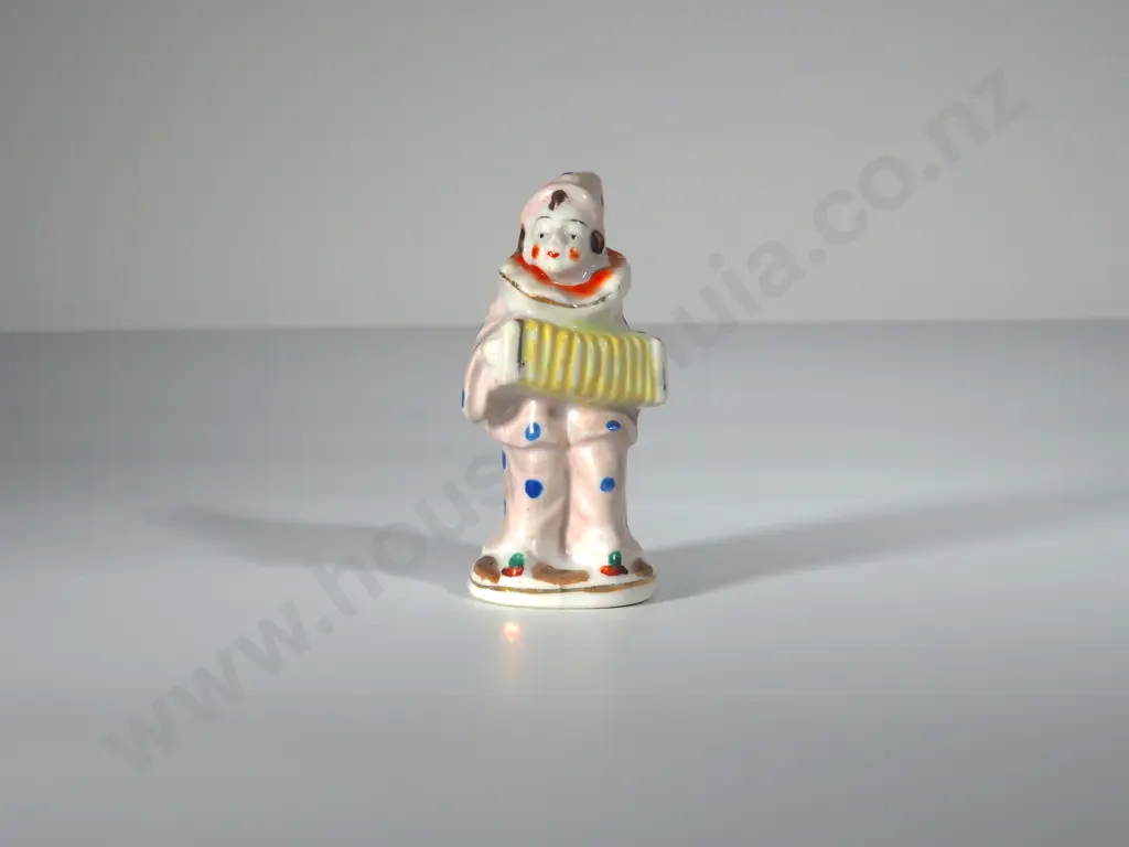 Occupied Japanese Ceramic Figurine: Clown w Accordion Image 1++