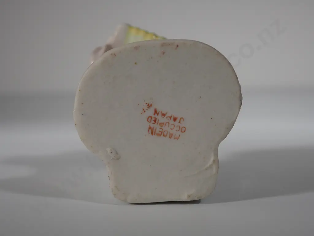 Occupied Japanese Ceramic Figurine: Clown w Accordion Image 1++