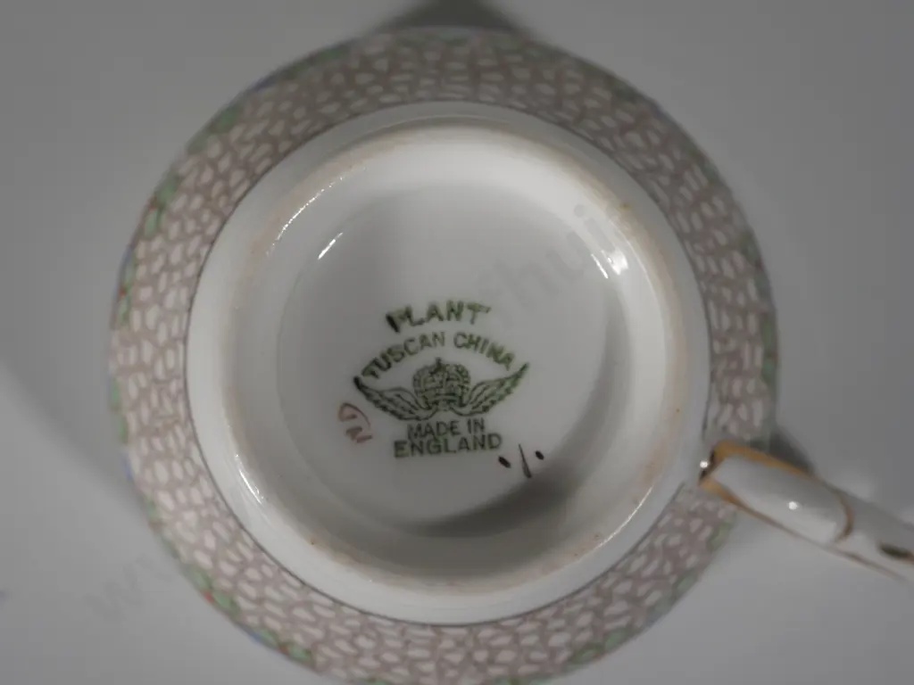 Lot of Vintage Plant Tuscan English Bone China Hand Painted Image 1++