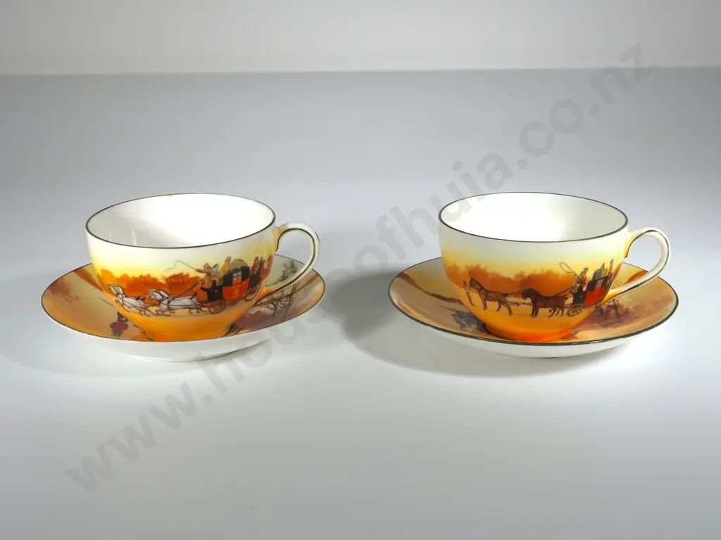 Two Royal Doulton Carriage Cups & Saucers Image 1++