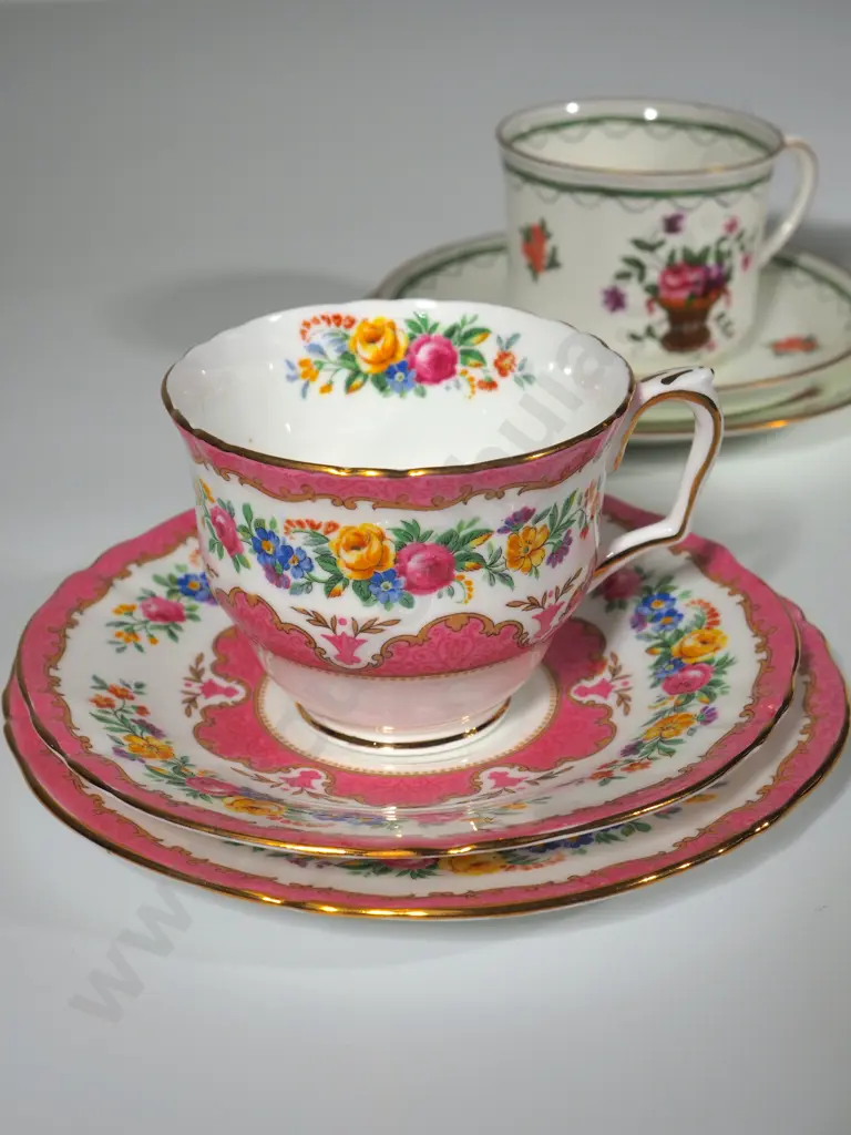 Four China Trios (Cups, Saucers and Side Plates) Image 1++