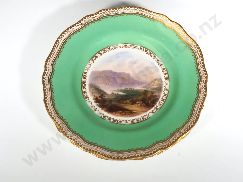 Hand Painted & Gilded Plate of Scottish Scene Image 1++