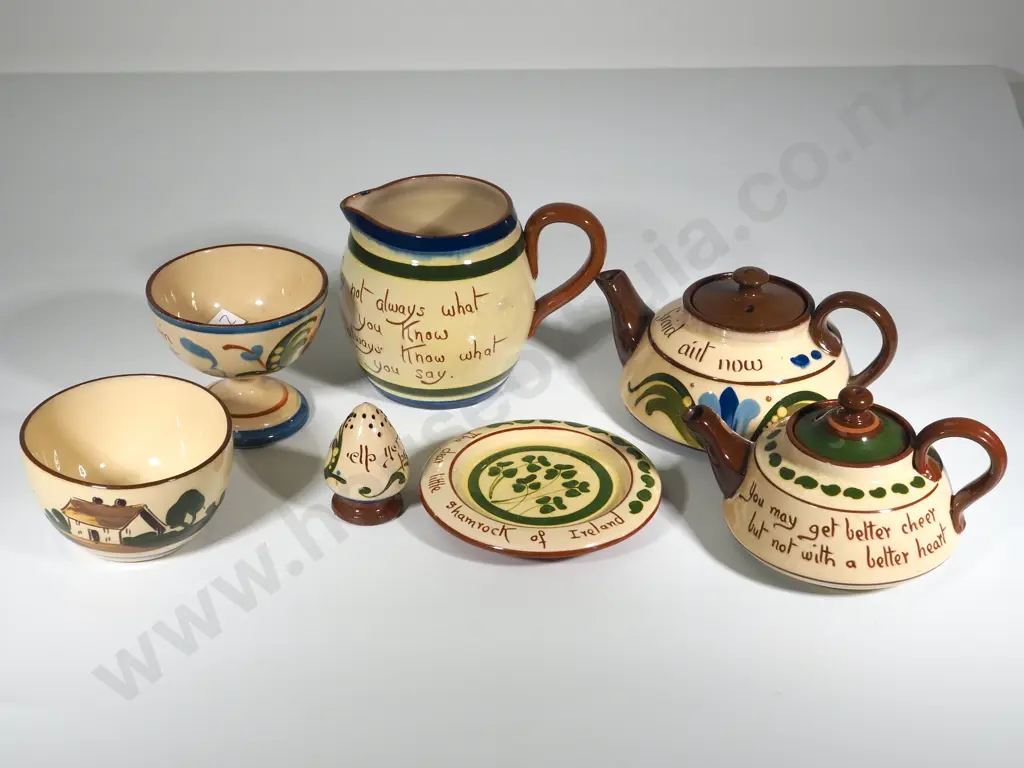 Lot of Torquay Ware -  Two Tea Pots , Milk Jug , Bowl, Desert Bowl and Pepper Shaker Image 1++