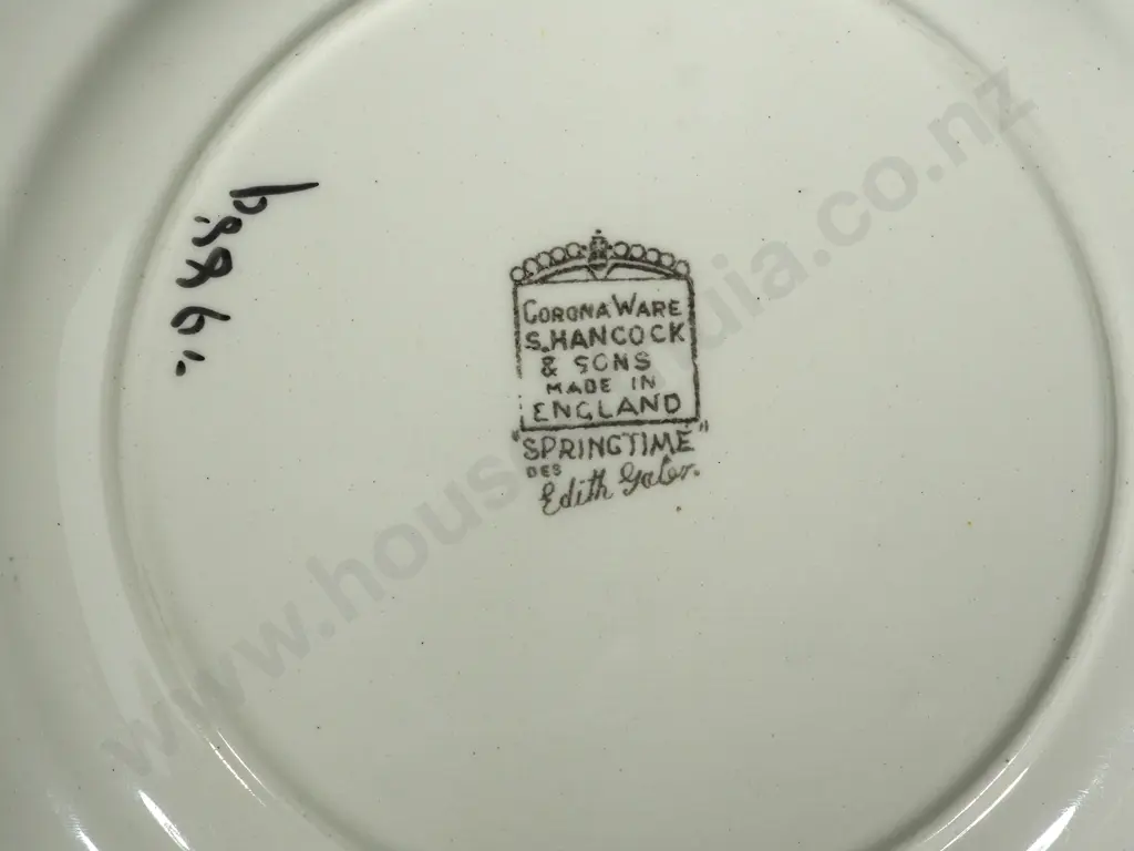 Hand Painted English Corona Ware China Plate & Hand Painted Royal Winton Grimwades Plate Image 1++