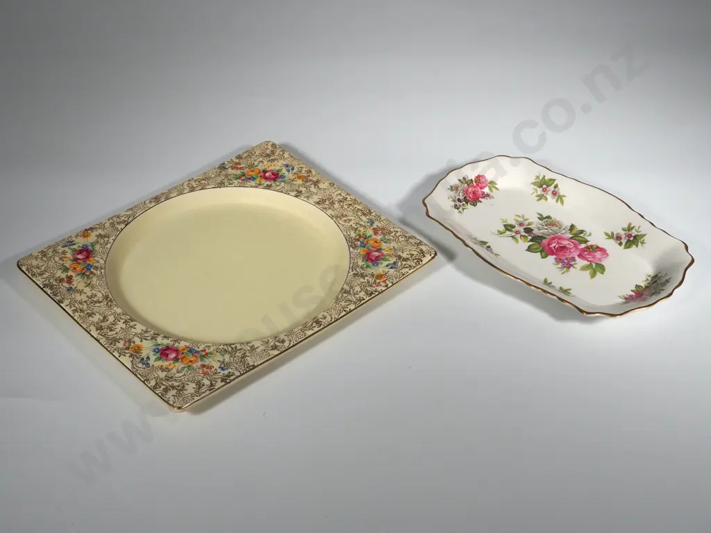 Old Foley Harmony Rose Sweet Dish & a Barritz Royal Staffordshire Plate Image 1++