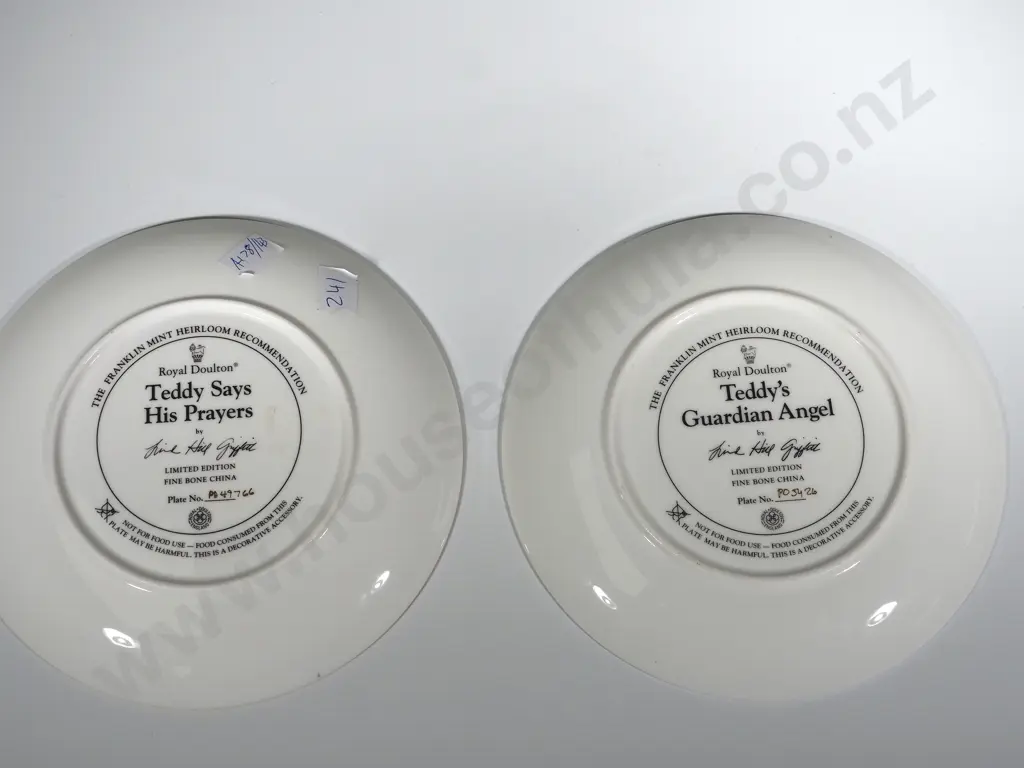 Two Franklin Mint Royal Doulton Numbered Teddy Plates Image 1++