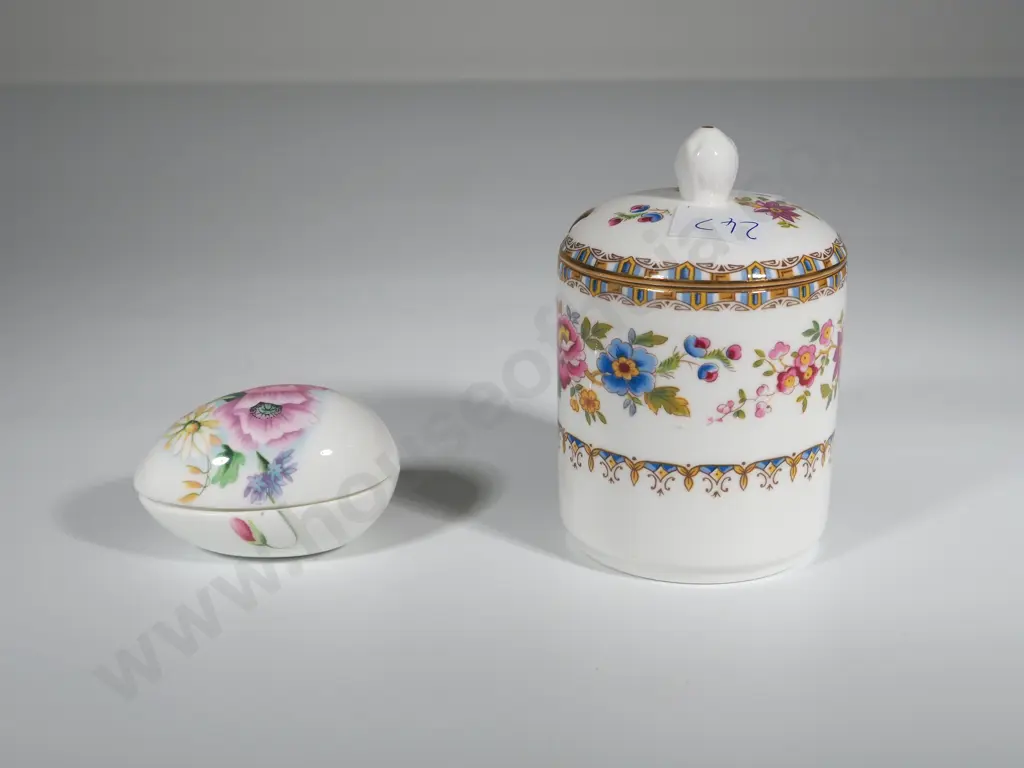 Lot of Three Fine Bone China Lidded Containers Image 1++