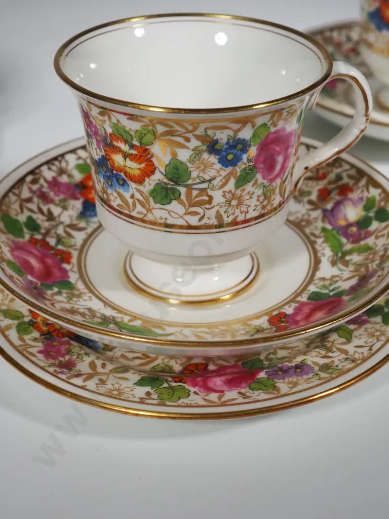 Three  English Hammersley Stoke-On-Trent China Trios (one missing a cake plate) Image 1++