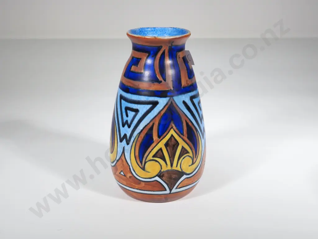 English Chamelion Ware  Hand Painted Numbered Vase Image 1++