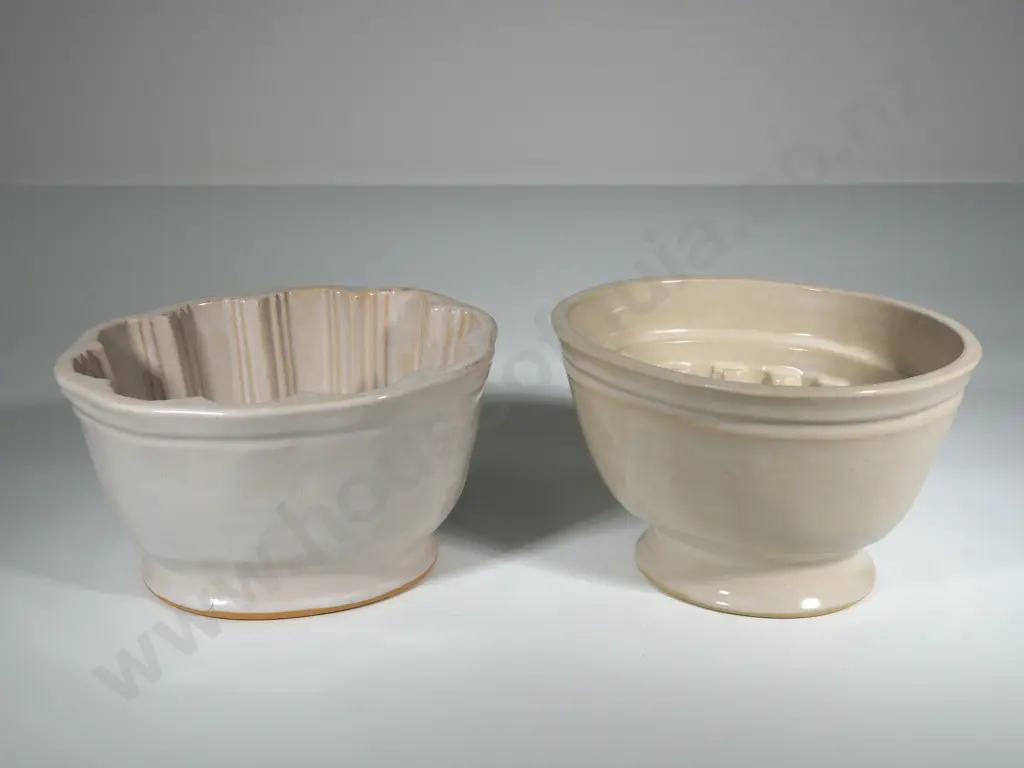 Two Earthenware Decorative Jelly Moulds Image 1++
