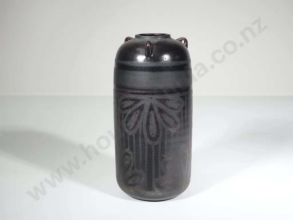 Art Pottery: Floral Motif Vessel Image 1++