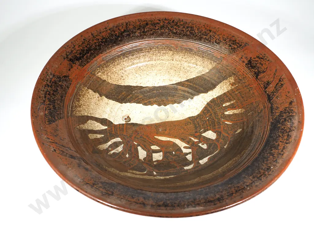 Large Hand Painted Pottery Bowl Image 1++