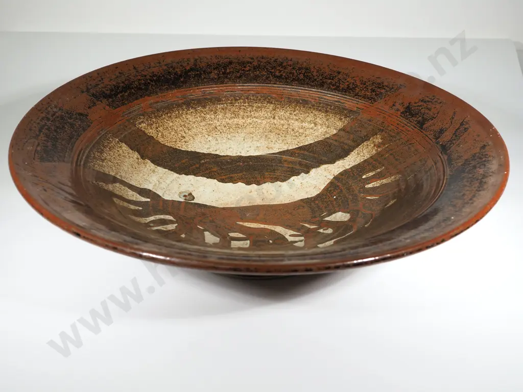 Large Hand Painted Pottery Bowl Image 1++