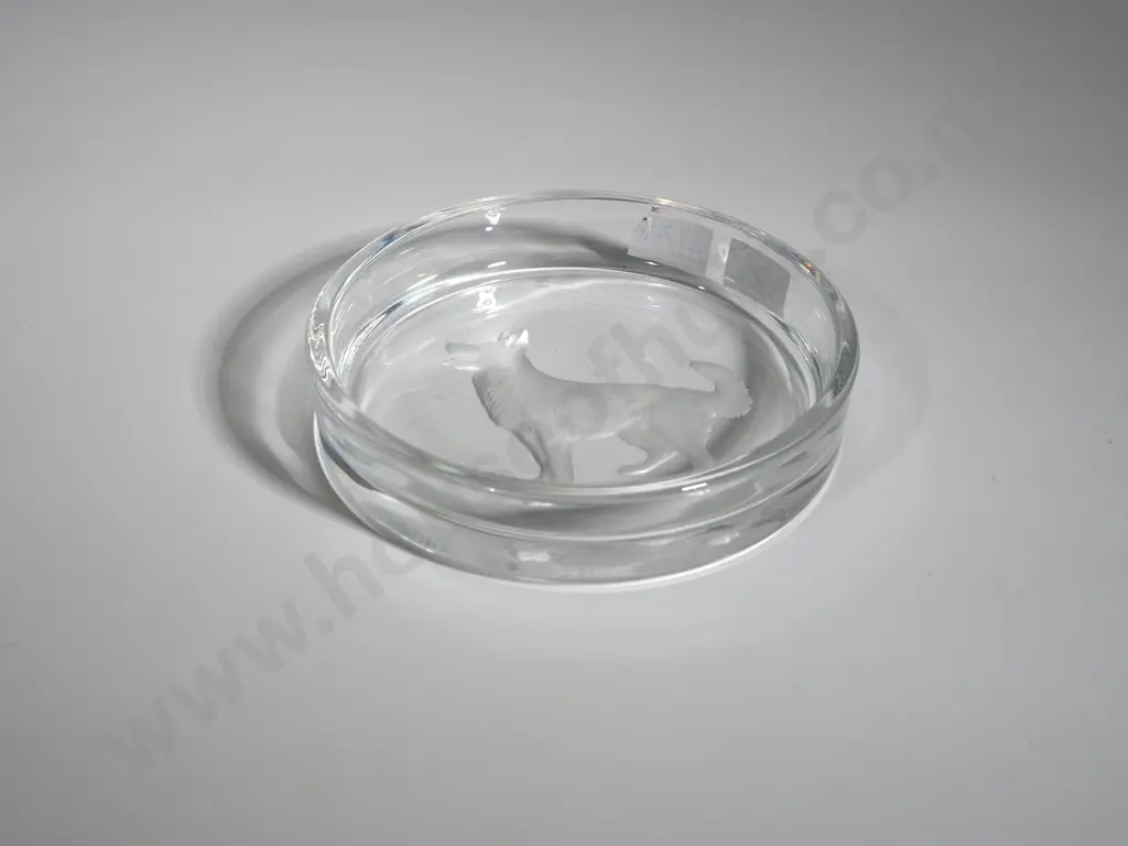 Frosted Cut Crystal Wolf Dish Image 1++