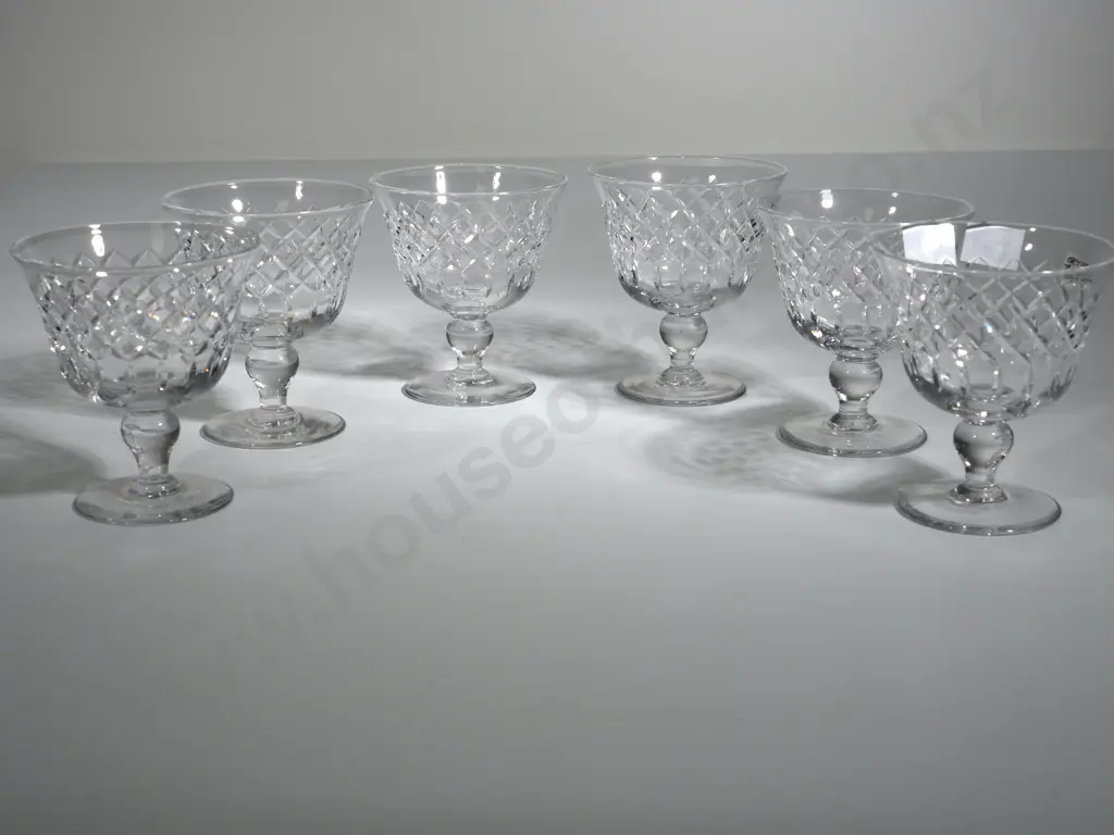 Six Tudor Crystal Desert Goblets Image 1++