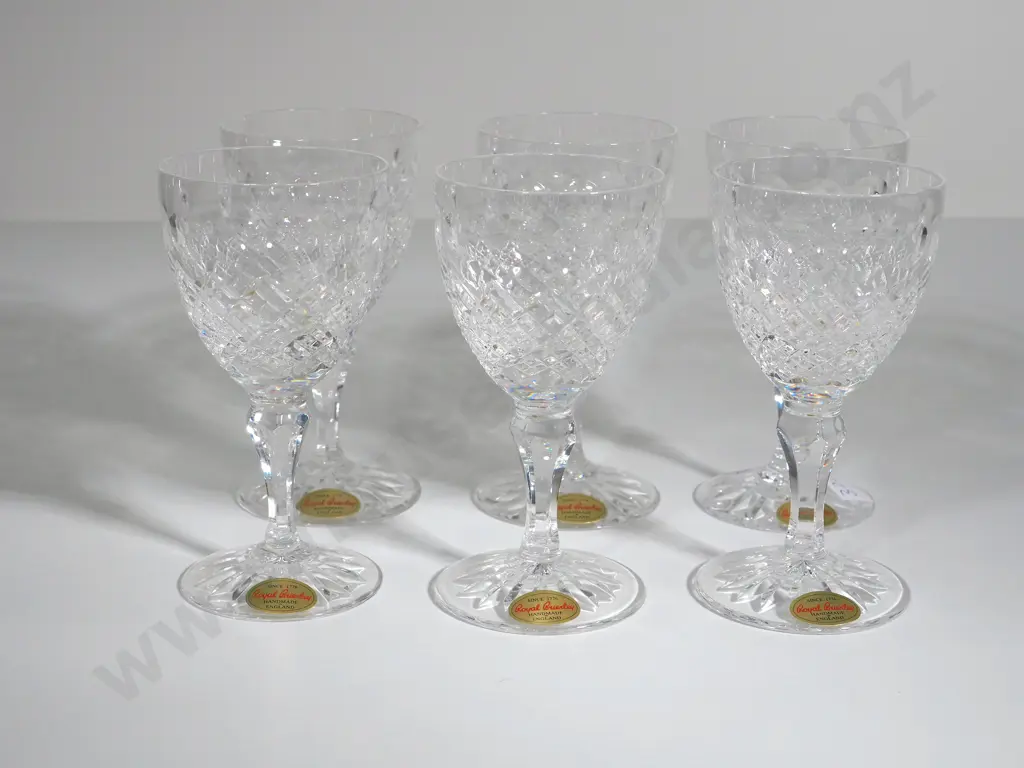 Six Royal Brierly Crystal Goblets Image 1++