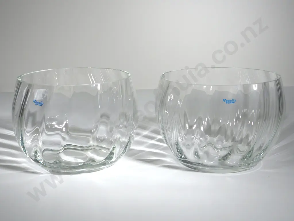 Pair of New Rosalia Poland Glass Trifle Bowls Image 1++