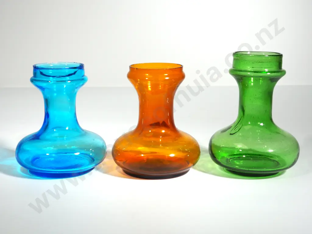 Early Irish Hyacinth Bottles - Blue Green & Yellow Image 1++
