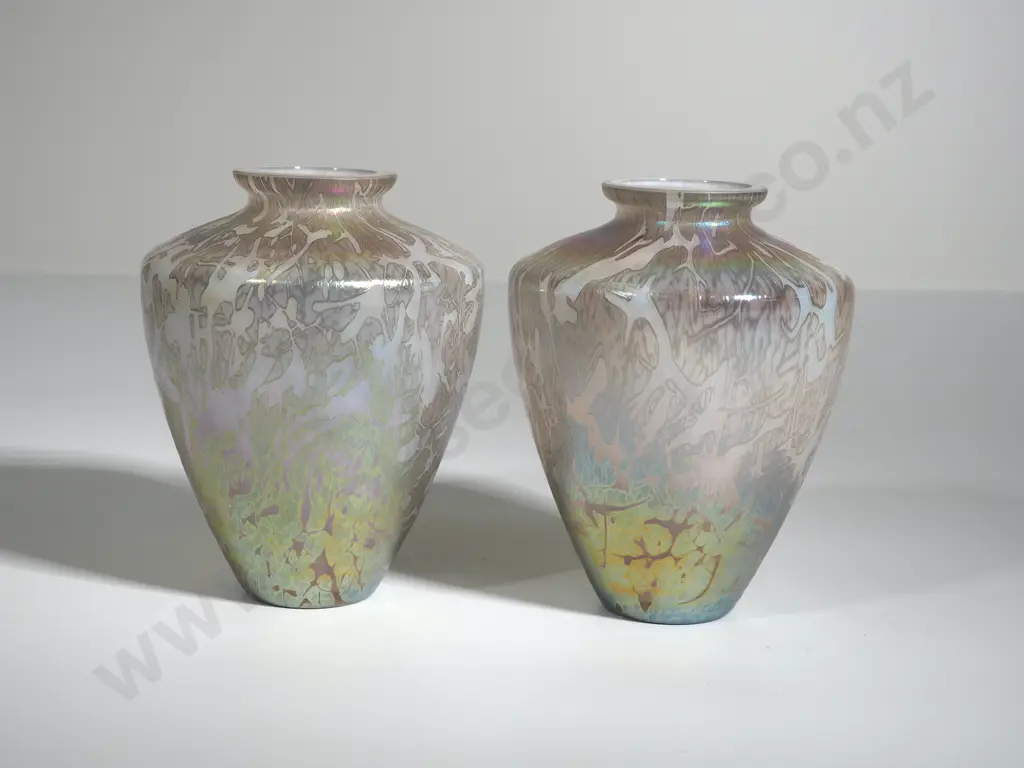 Pair of Art Glass Royal Brierly Vases Image 1++