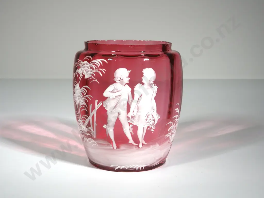 Boxed Mary Gregory Vase Image 1++