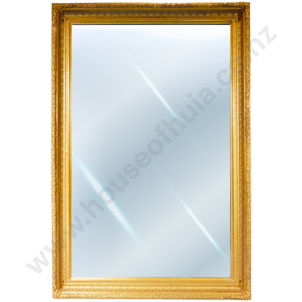 Large Ornate Gilt Framed Mirror, Gesso on Wood: From the United Services Hotel Christchurch Image 1++
