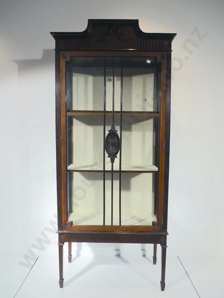 Regency Style Glass Vitrine Complete w Key Image 1++