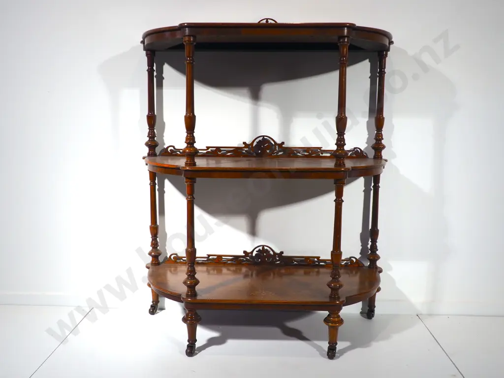Decorative Antique Inlaid Walnut Whatnot Image 1++