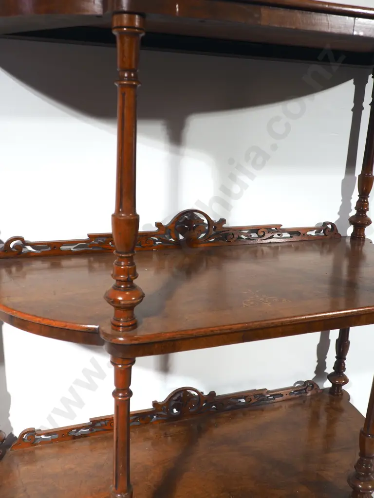 Decorative Antique Inlaid Walnut Whatnot Image 1++